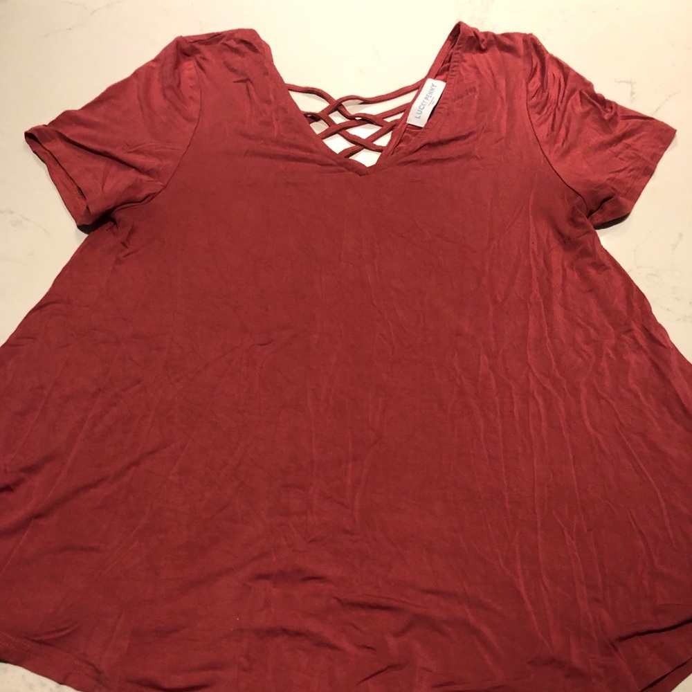 Flowy Pink Criss Cross Top